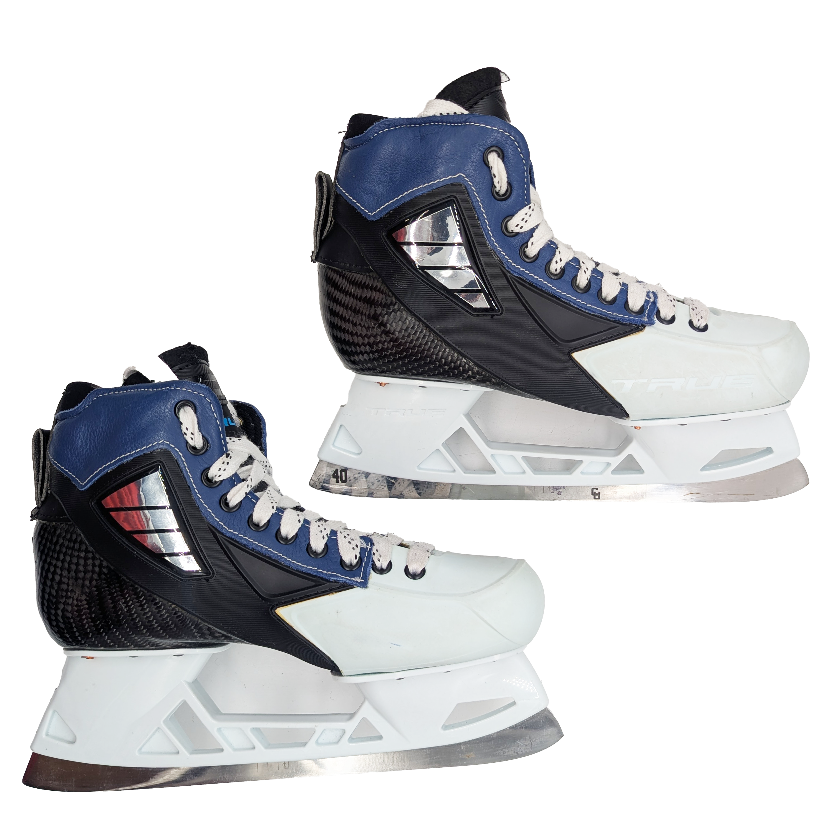 True Custom - Patins de gardien de but de hockey NCAA d'occasion - Taille 10